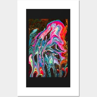 Momma & Baby Octopuses - Fluid Art Posters and Art